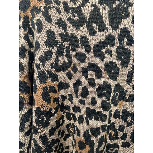 The Ragged Priest Leopard Print Oversized Sweater Distressed Knit Size S - Picture 3 of 9